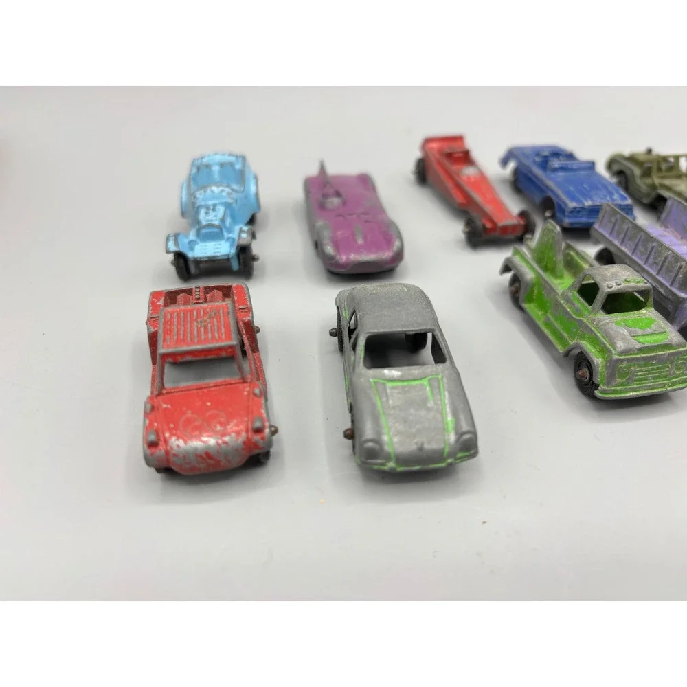 Vintage Diecast Toy Car Lot 12pc Tootsietoy 1967 Zylmex Jeep Mixed Models 1482